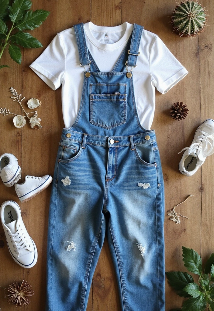 14 Weekend Outfits That'll Make You Feel Like You're on a Mini Vacation (You’ll Love #10!) - 4. Casual Denim Overalls