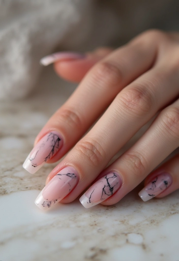14 Luxury French Tip Nails That Will Make You Feel Like a Million Bucks (Don't Miss #9!) - 13. Marble Effect Tips