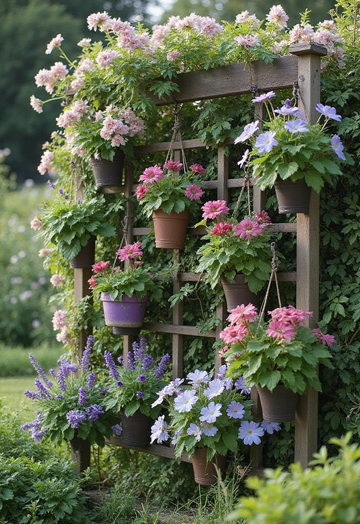 10 Colorful Flower Garden Ideas That Will Transform Your Yard Into Paradise! - 6. Vertical Garden of Blooms