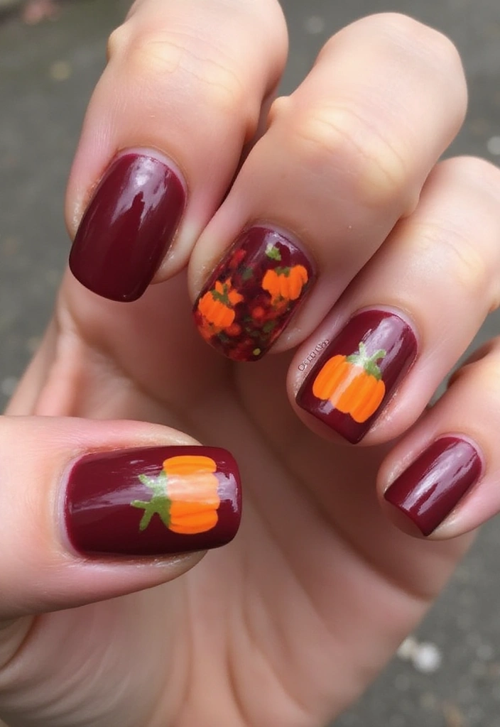 25 Gorgeous Seasonal French Nail Designs That Will Wow at Every Occasion! - 6. Harvest Festival