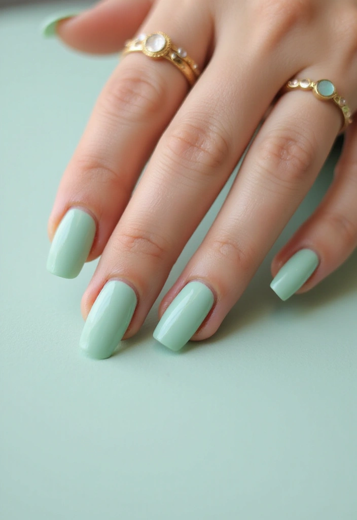 19 Pastel French Tip Nail Designs You Need to Try This Spring! - 2. Minty Fresh