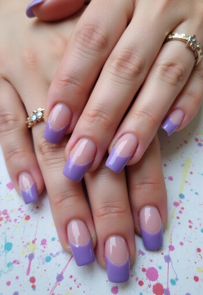 19 Pastel French Tip Nail Designs You Need to Try This Spring! - 6. Lilac Ombre