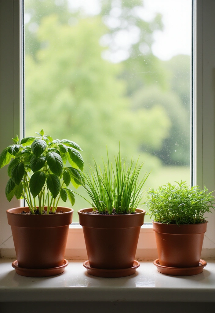 12 Aromatic Herb Garden Ideas You Can Grow Indoors (Even in a Tiny Apartment!) - 1. Window Sill Garden