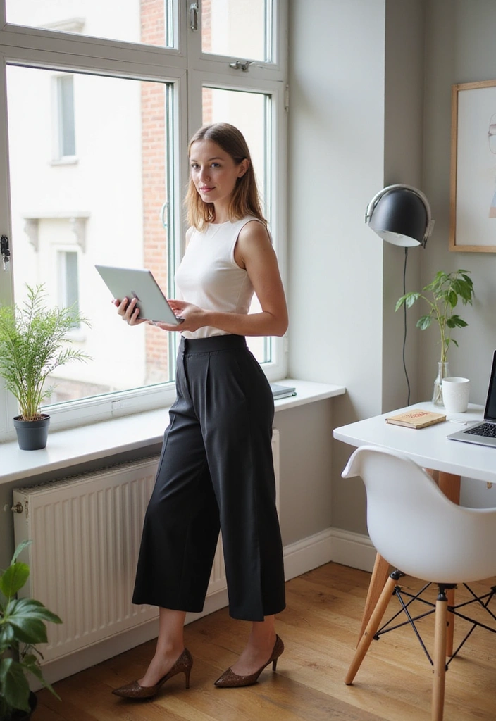 20 Comfy Work-from-Home Outfits That’ll Keep You Productive and Stylish! - 4. Chic Culottes and a Fitted Top