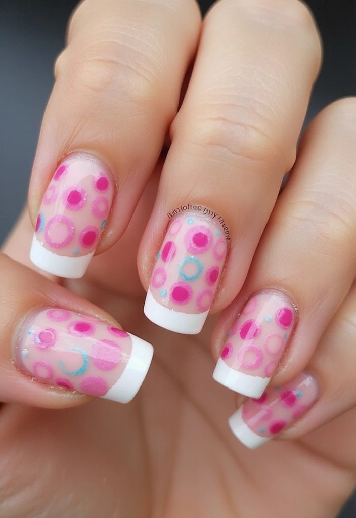 25 Gorgeous Seasonal French Nail Designs That Will Wow at Every Occasion! - 22. Dotted Delights