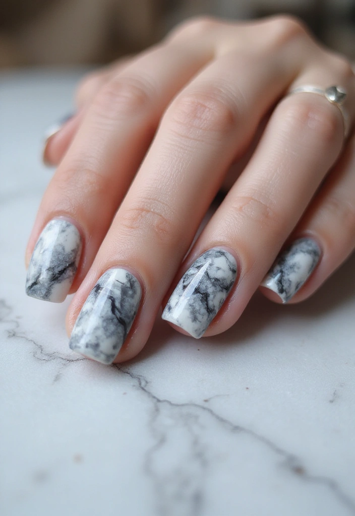 11 Nail Art Techniques to Perfect Your French Nails (You’ll Be a Pro After #5!) - 5. Marble Effect