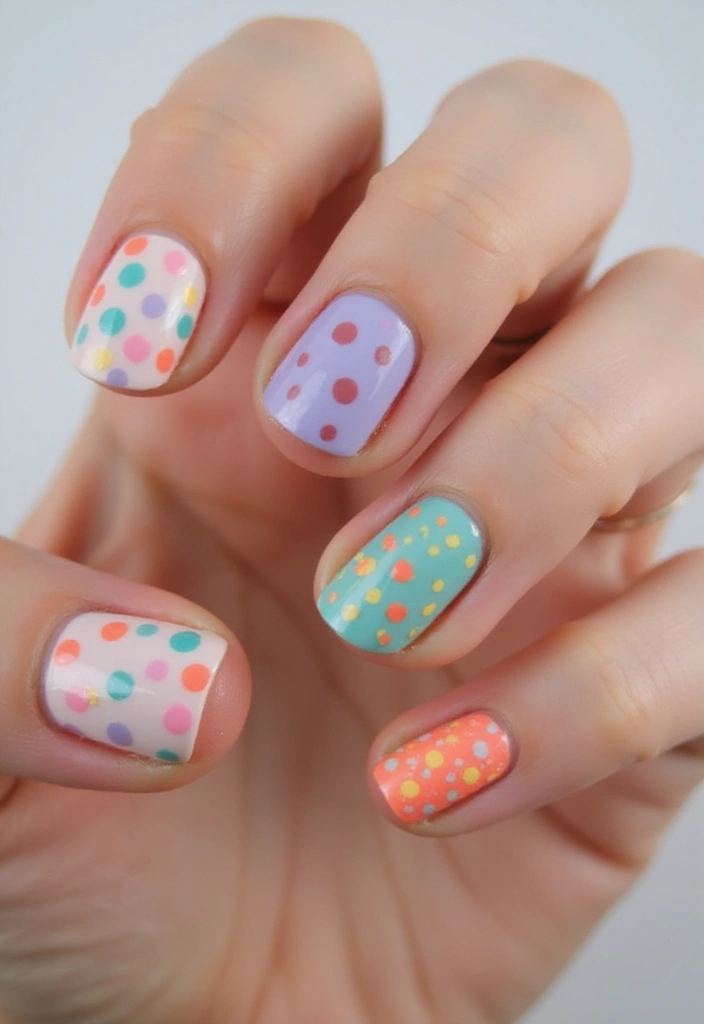 16 Easy Step-by-Step Summer Nails 2025 Tutorials That Anyone Can Master! (Watch Out for #4!) - 13. Simple Dots Design
