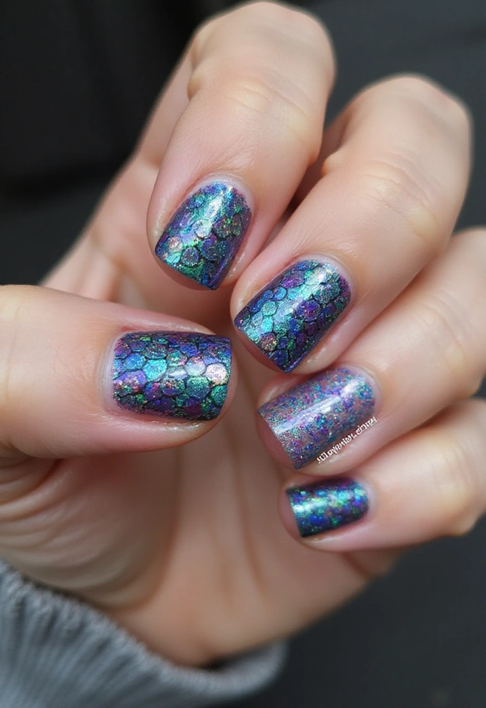 16 Easy Step-by-Step Summer Nails 2025 Tutorials That Anyone Can Master! (Watch Out for #4!) - 10. Mermaid Scale Nails