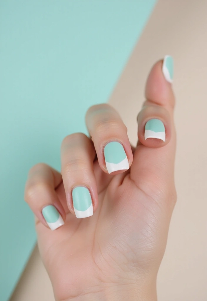 19 Pastel French Tip Nail Designs You Need to Try This Spring! - 9. Pale Teal Dream