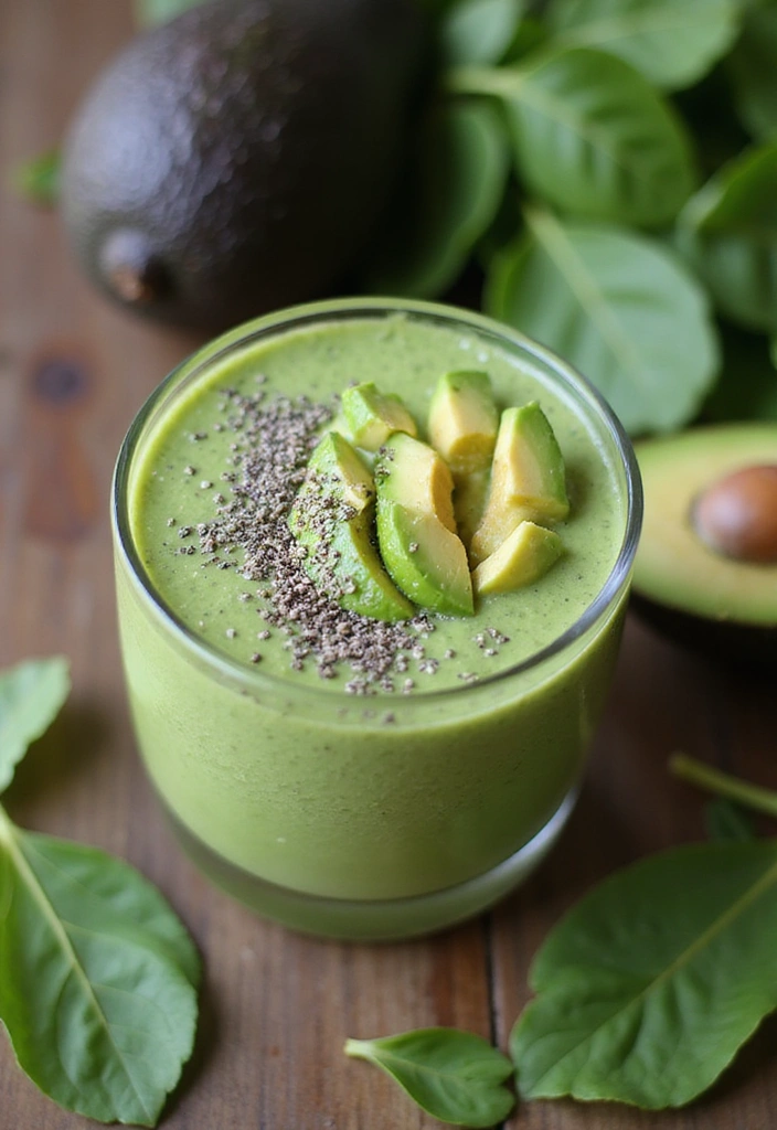 12 Delicious Smoothie Recipes That Will Boost Your Energy (Try #9 for a Surprise!) - 8. Creamy Avocado Spinach Delight