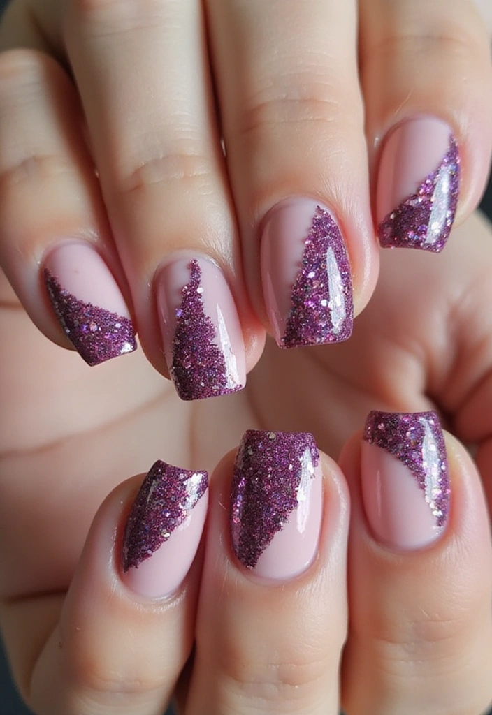 16 Sparkly Glitter French Tips That Will Make You Shine Bright! - 15. Dual Color Glitter Tips