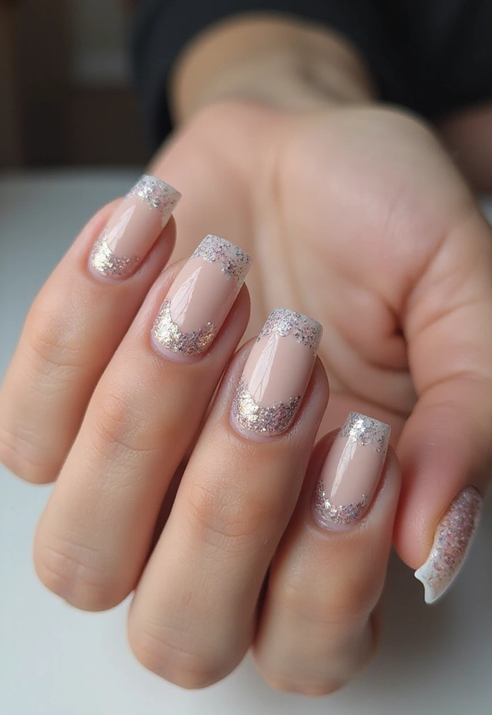 20 Stunning French Tip Nails Ideas That Will Leave You Breathless (Wait Until You See #8!) - 3. Glitter Glam