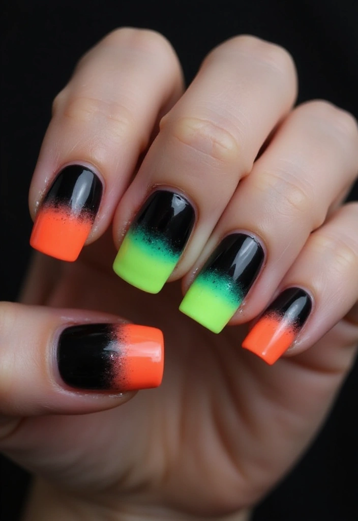 20 Stunning French Tip Nails Ideas That Will Leave You Breathless (Wait Until You See #8!) - 12. Neon Nights