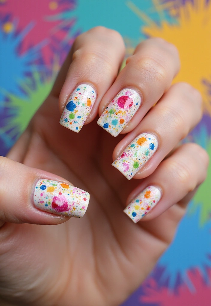 25 Colorful Summer Nails for 2025 That Will Make You Shine Bright! - 13. Splatter Art