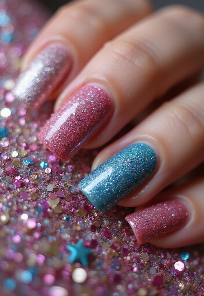 19 Hottest Nail Trends for Summer 2025 (You’ll Want to Try Them All!) - 14. Glitter Galore