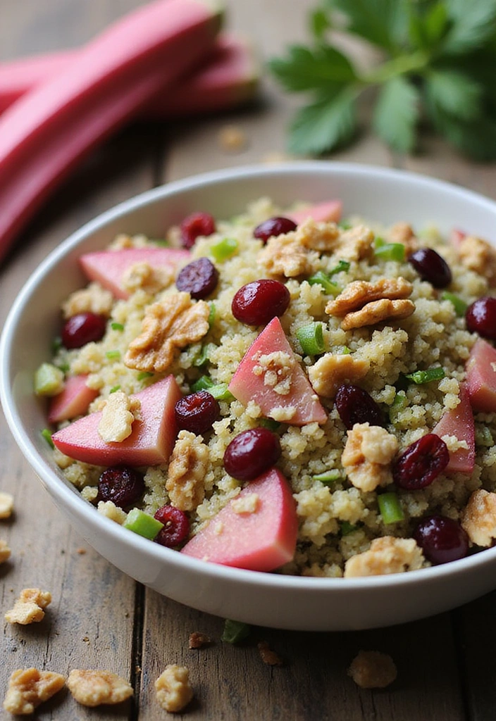 14 Delicious Vegan Rhubarb Recipes That'll Surprise Even the Meat Lovers! - 14. Rhubarb Quinoa Salad