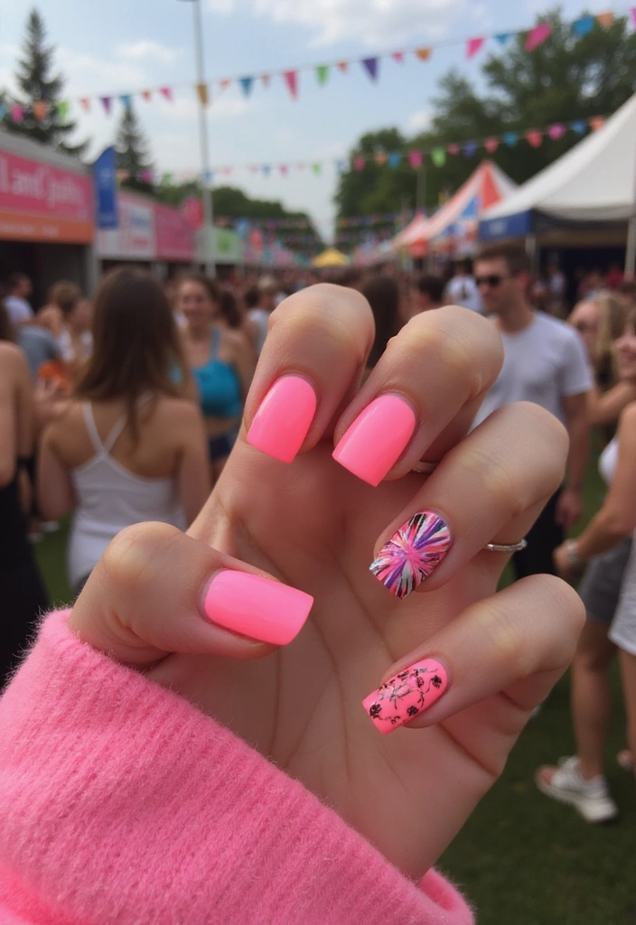 20 Eye-Catching Summer Nail Colors for 2025 That Will Turn Heads (You Won't Believe #12!) - 20. Neon Pink