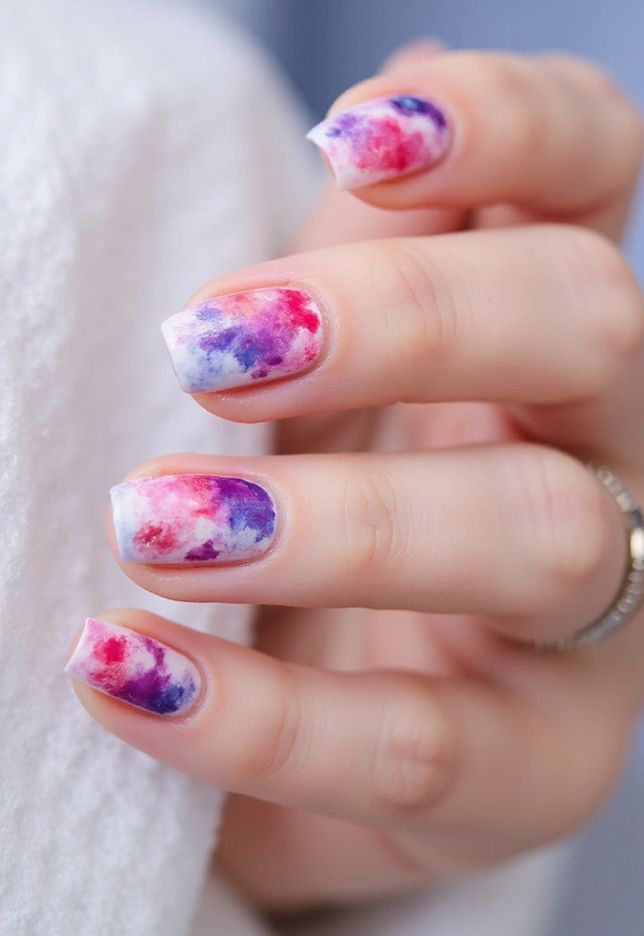 11 Nail Art Techniques to Perfect Your French Nails (You’ll Be a Pro After #5!) - 10. Watercolor Technique