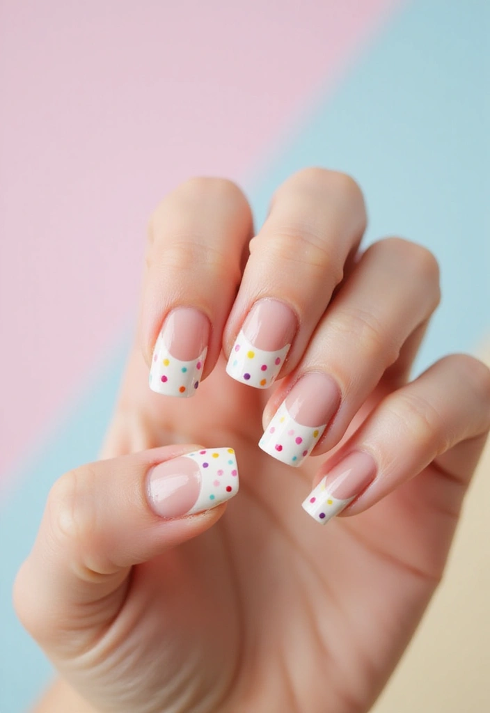 25 DIY French Nail Designs That Are Shockingly Simple (and Gorgeous!) - 14. Dotted French Tips