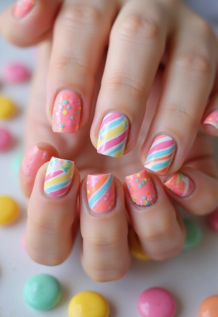 20 Trendy Nail Designs You Can DIY at Home (Wait Until You See #14!) - 16. Candy Stripes