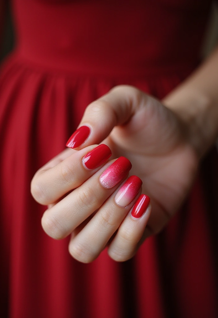 20 Bold French Nail Color Combinations You Need to Try Now (Don’t Miss #7!) - 4. Classic Red and Pink Ombre