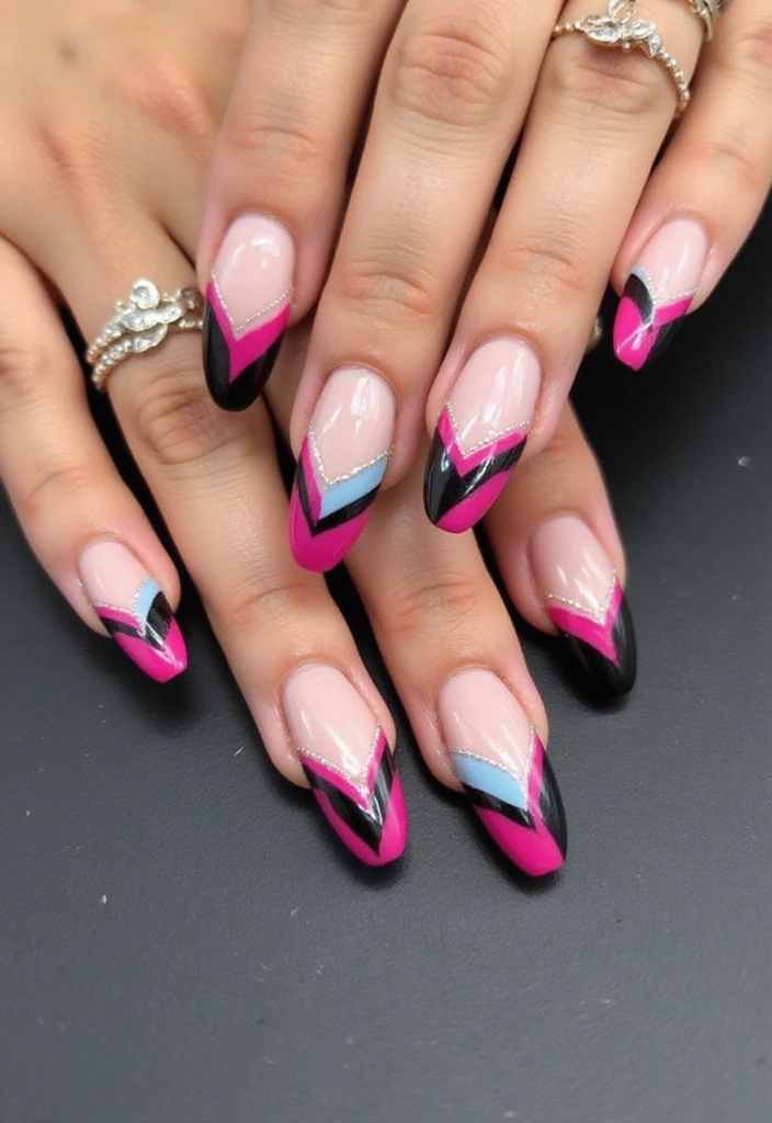 13 Gorgeous French Tip Nail Shapes That Will Complement Your Style Perfectly! - 8. Edge Tips for a Super Chic Look