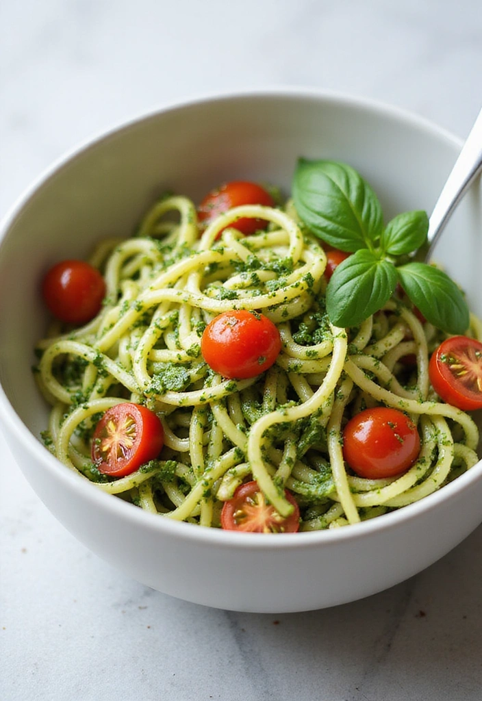 11 Vegetarian Summer Meals That Are Bursting with Flavor (Wait Until You Try #3!) - 4. Zucchini Noodles with Pesto