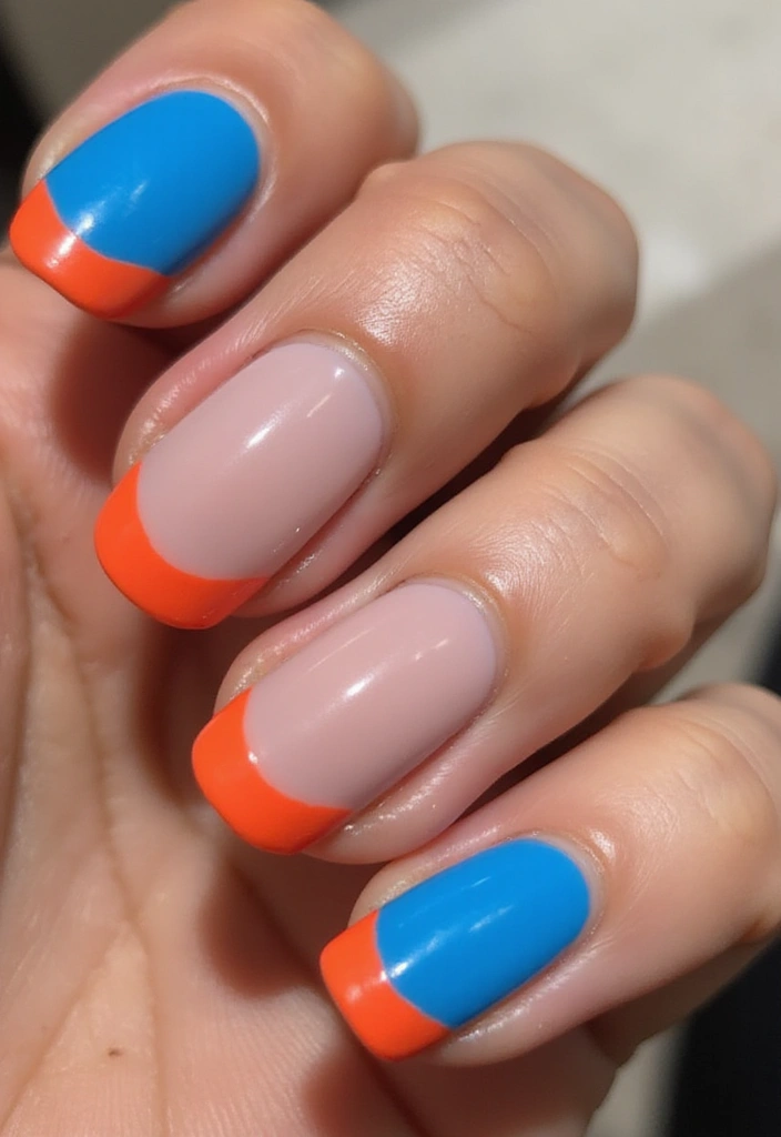 15 Colorful French Tip Nails That’ll Brighten Your Day (You Won't Believe #8!) - 9. Bold and Bright