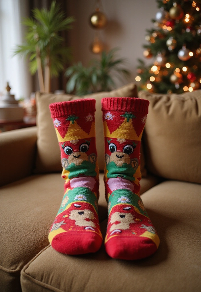 25 Hilariously Unique White Elephant Gifts That'll Steal the Show (You'll Be Laughing at #12!) - 23. Silly Socks with Characters