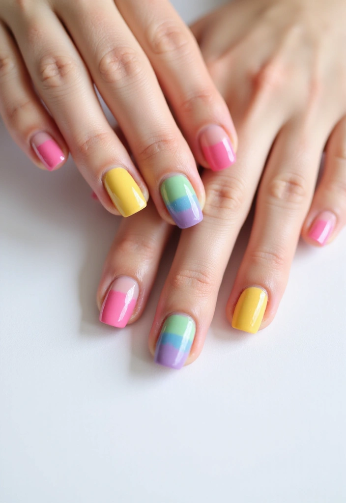 15 Colorful French Tip Nails That’ll Brighten Your Day (You Won't Believe #8!) - 1. Rainbow Delight