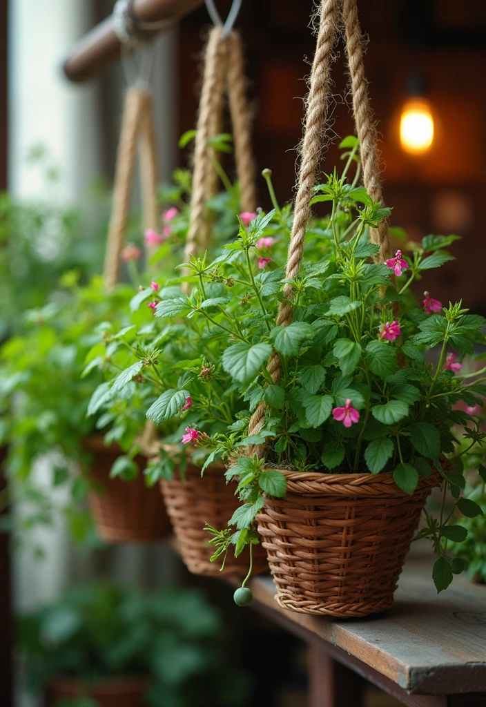 12 Aromatic Herb Garden Ideas You Can Grow Indoors (Even in a Tiny Apartment!) - 10. Aromatic Hanging Baskets