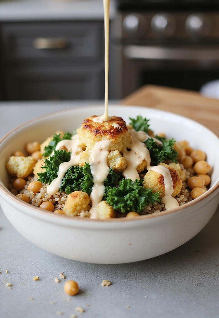 13 Colorful Summer Grain Bowls You Can Customize for Every Craving! - 12. Creamy Garlic Tahini Bowl