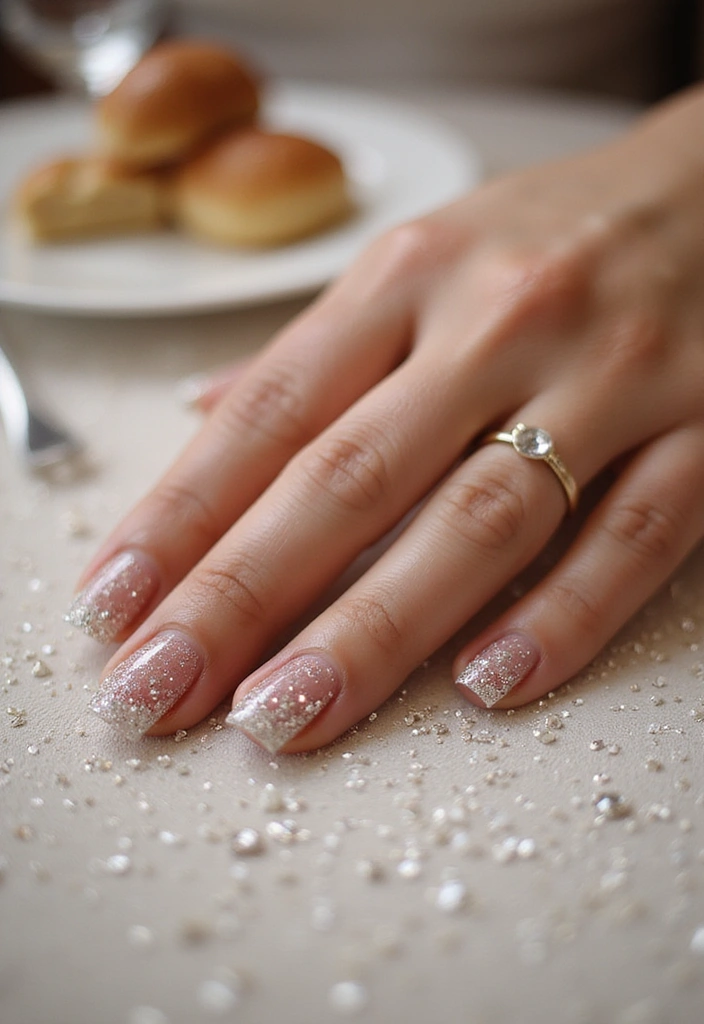 14 Bridal French Tips Every Bride Should Consider (Tip #10 Is a Showstopper!) - 3. Glittery French Tips