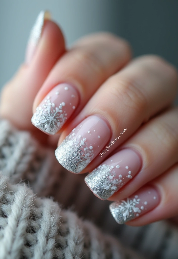 12 Festive French Tip Nails for Every Occasion (You Won't Believe #5!) - 1. Twinkling Winter Wonderland
