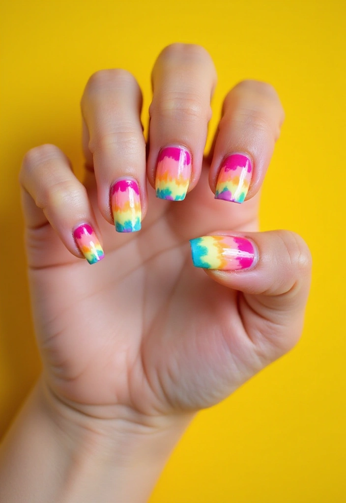 25 DIY French Nail Designs That Are Shockingly Simple (and Gorgeous!) - 13. Tie-Dye French Tips