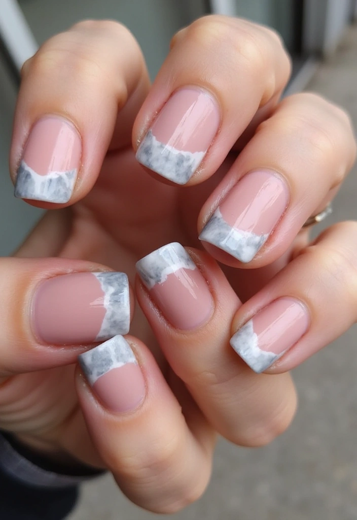 15 Colorful French Tip Nails That’ll Brighten Your Day (You Won't Believe #8!) - 13. Marble Magic