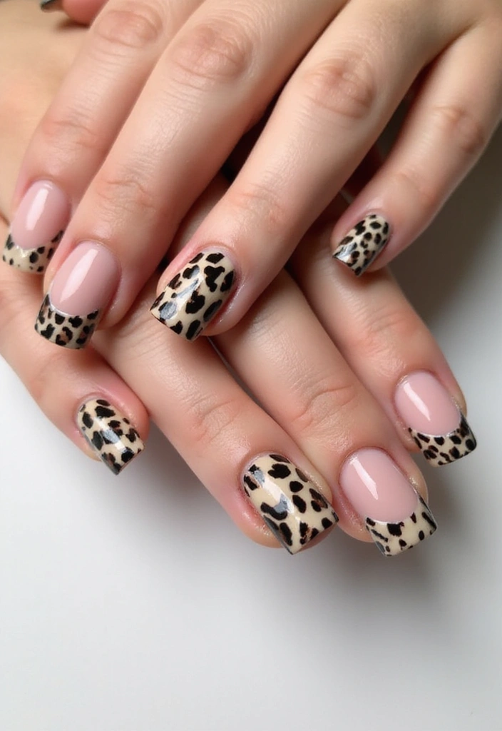16 Glam French Tip Nails Designs Perfect for Any Occasion (You’ll Love #8!) - 9. Animal Print Tips