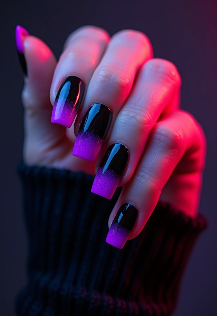 20 Bold French Nail Color Combinations You Need to Try Now (Don’t Miss #7!) - 7. Electric Purple and Black