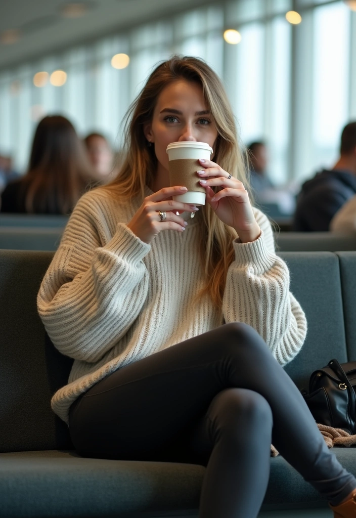 16 Travel Outfits That Are So Comfy You'll Forget You're on a Plane (#11 Is Genius!) - 2. The Classic Leggings and Oversized Sweater Combo