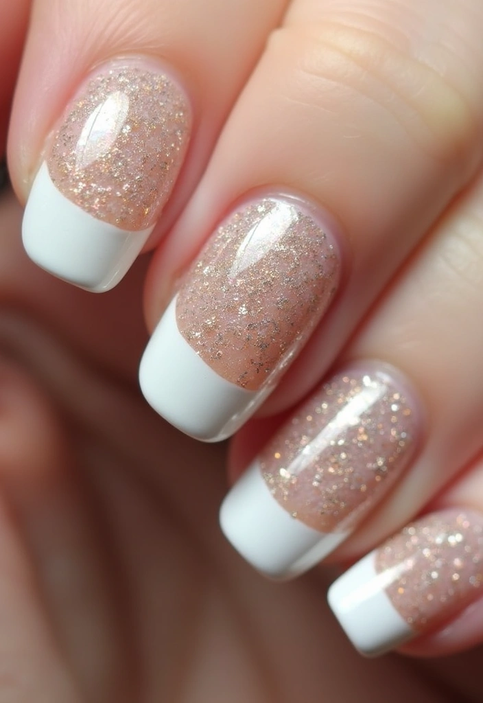 16 Glam French Tip Nails Designs Perfect for Any Occasion (You’ll Love #8!) - 3. Subtle Glitter Gradation