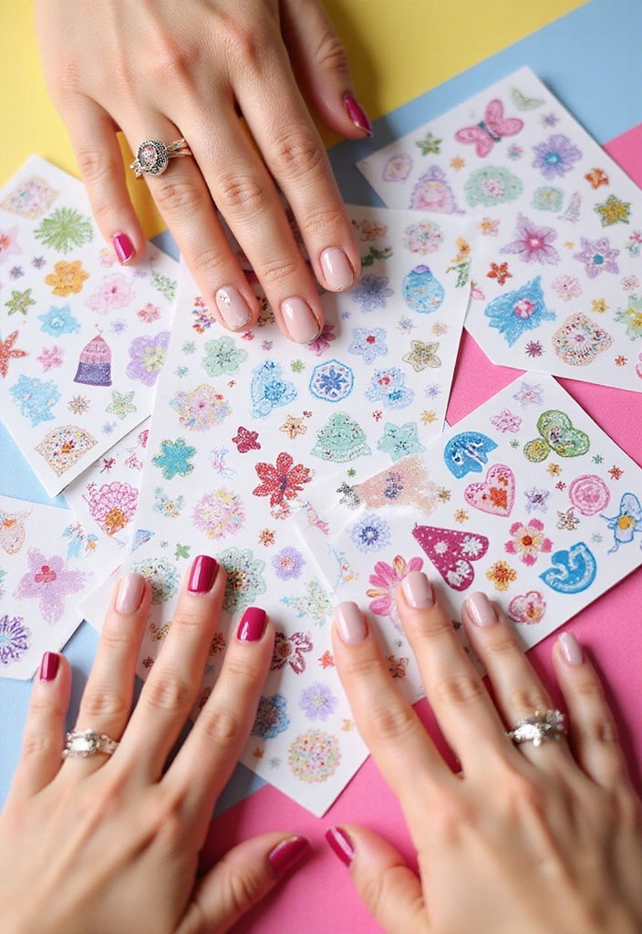 19 Hottest Nail Trends for Summer 2025 (You’ll Want to Try Them All!) - 17. Custom Nail Art Stickers