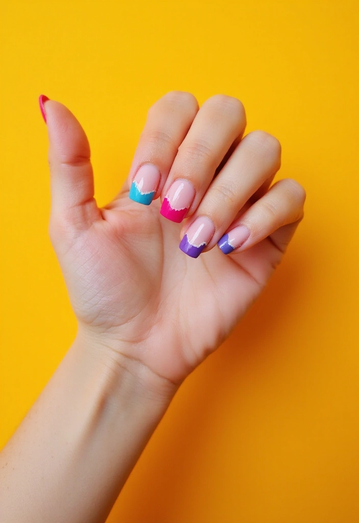 9 Chic Short French Nail Designs That Prove Less Is More (You’ll Want to Try #3!) - 2. Bold Color Block Tips