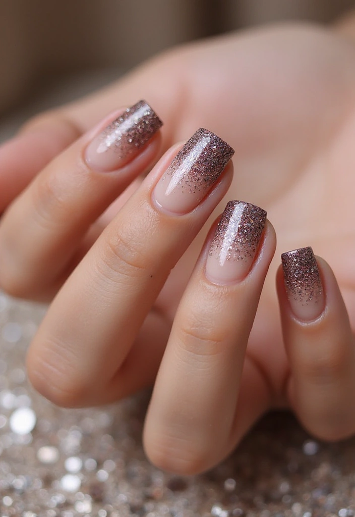 9 Chic Short French Nail Designs That Prove Less Is More (You’ll Want to Try #3!) - 5. Glitter Ombre
