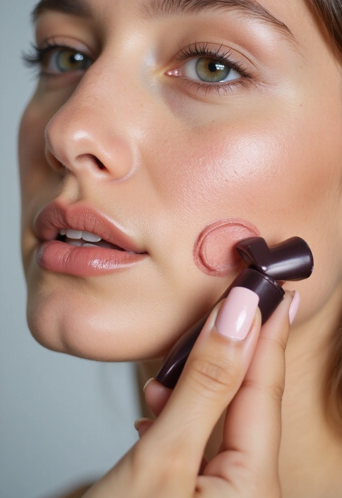 15 Genius Makeup Hacks That'll Transform Your Look in 5 Minutes! - 2. Tinted Lip Balm as Blush