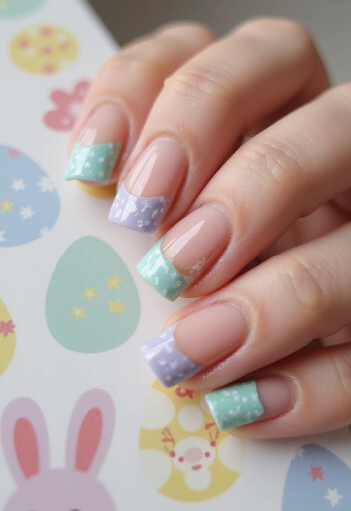 19 Pastel French Tip Nail Designs You Need to Try This Spring! - 15. Speckled Pastels