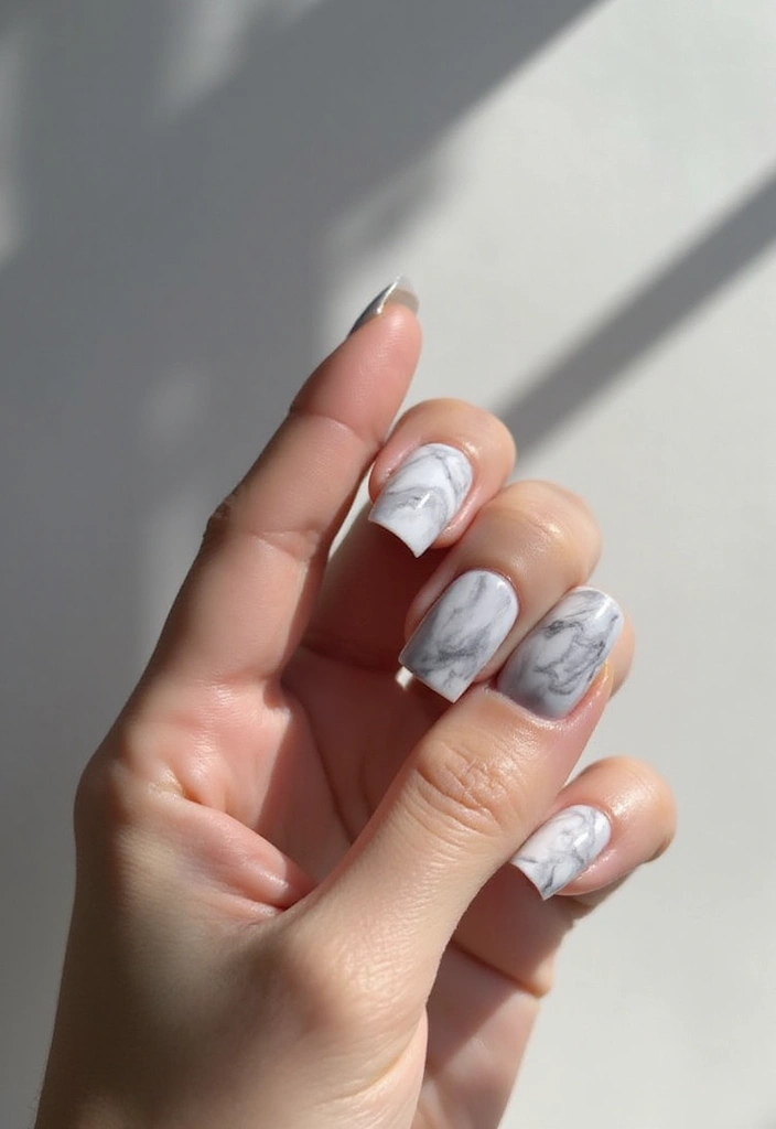 10 Stunning French Nail Designs You Can DIY at Home (You'll Love #4!) - 4. Marble Effect French Nails