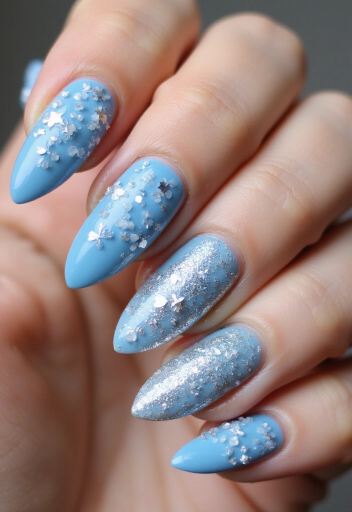 25 Gorgeous Seasonal French Nail Designs That Will Wow at Every Occasion! - 4. Frosted Winter Wonderland