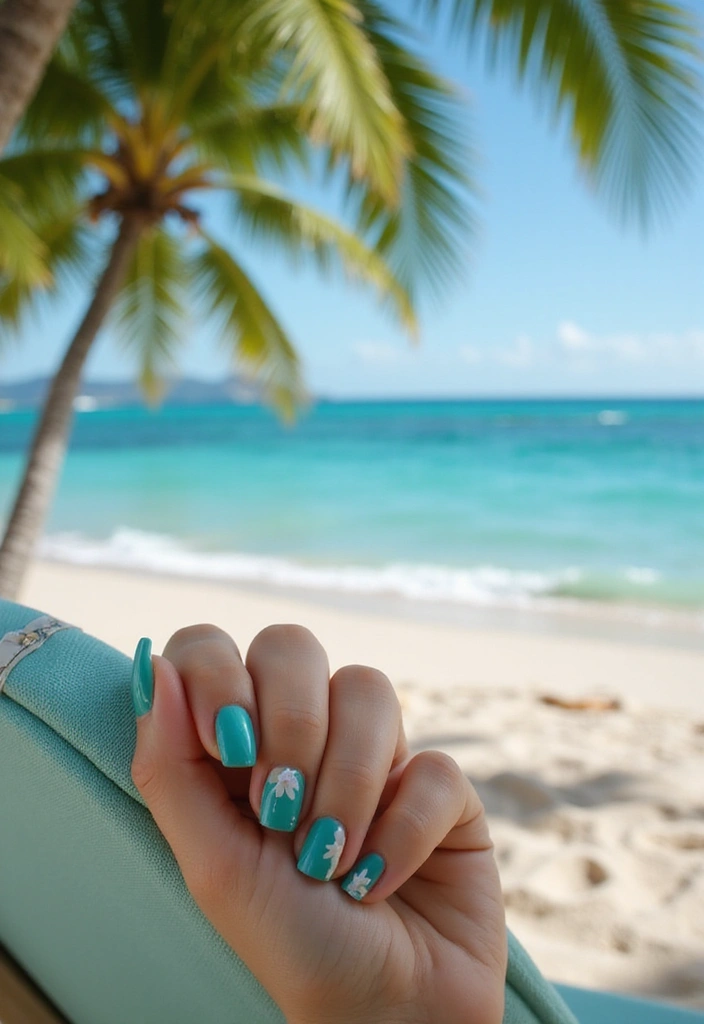 20 Eye-Catching Summer Nail Colors for 2025 That Will Turn Heads (You Won't Believe #12!) - 14. Tropical Teal