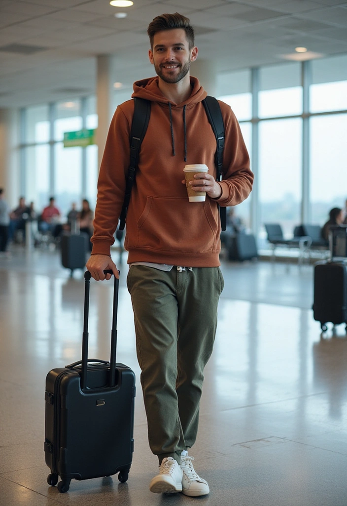16 Travel Outfits That Are So Comfy You'll Forget You're on a Plane (#11 Is Genius!) - 10. Essential Layering with a Basic Hoodie