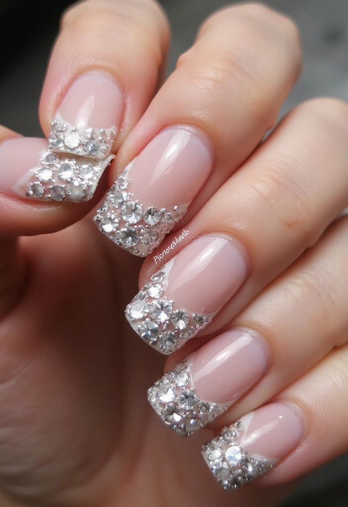 18 Creative French Nail Art Techniques You Didn't Know You Needed! - 17. Crystal French Tips